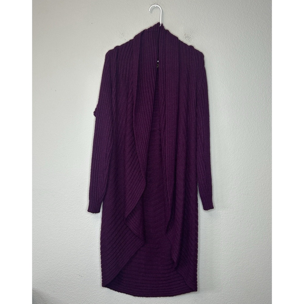 VTG Designer Threads Open Front Duster Cardigan Womens 3XL Purple Alpaca Peru